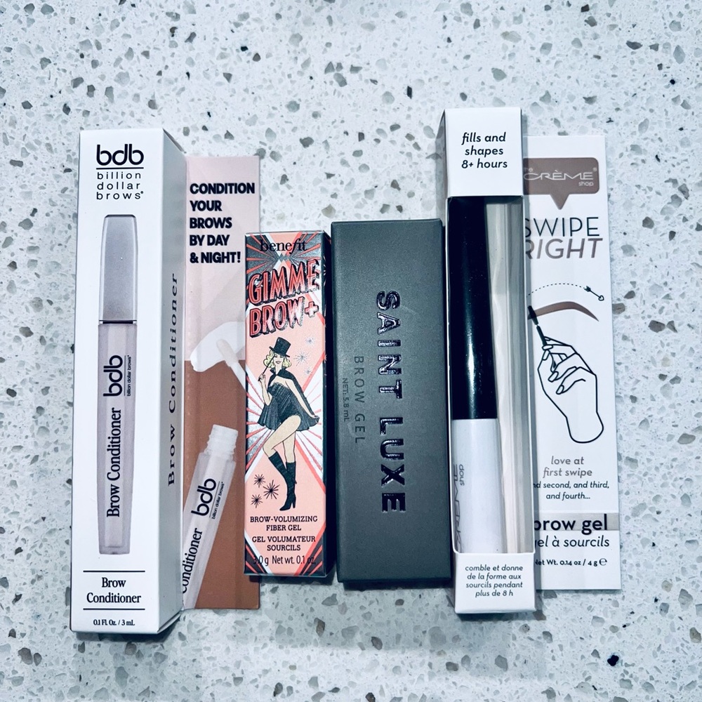 Lot of 4 Brow gels/conditioners BDB ~ Benefit ~ Saint Luxe ~ The Creme Shop ~New